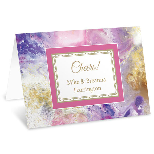 Purple Watercolor Folded Gift Enclosures